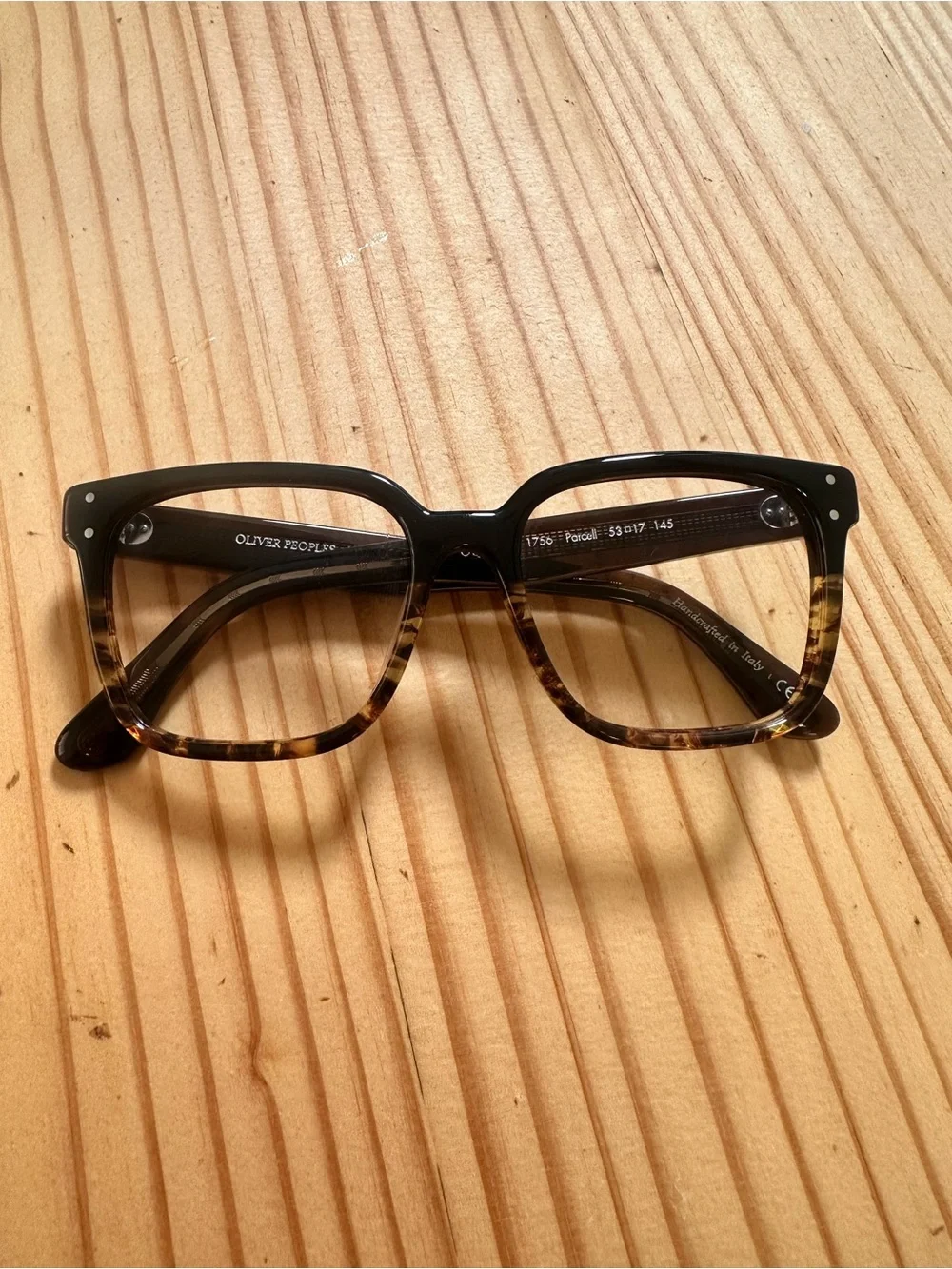 Oliver Peoples Black to Brown Tortoiseshell Blue Blocking Optical Glasses